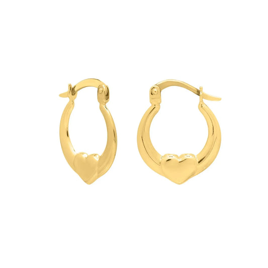 Small Heart Hoop Earrings in 14K Yellow Gold RCJ Earrings  CELESTIA LUXE JEWELLERS