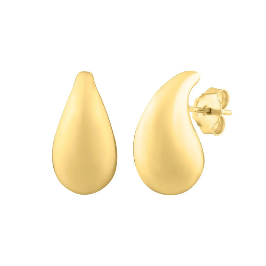 Small Raindrop Stud Earrings in 14K Yellow Gold RCJ Earrings  CELESTIA LUXE JEWELLERS