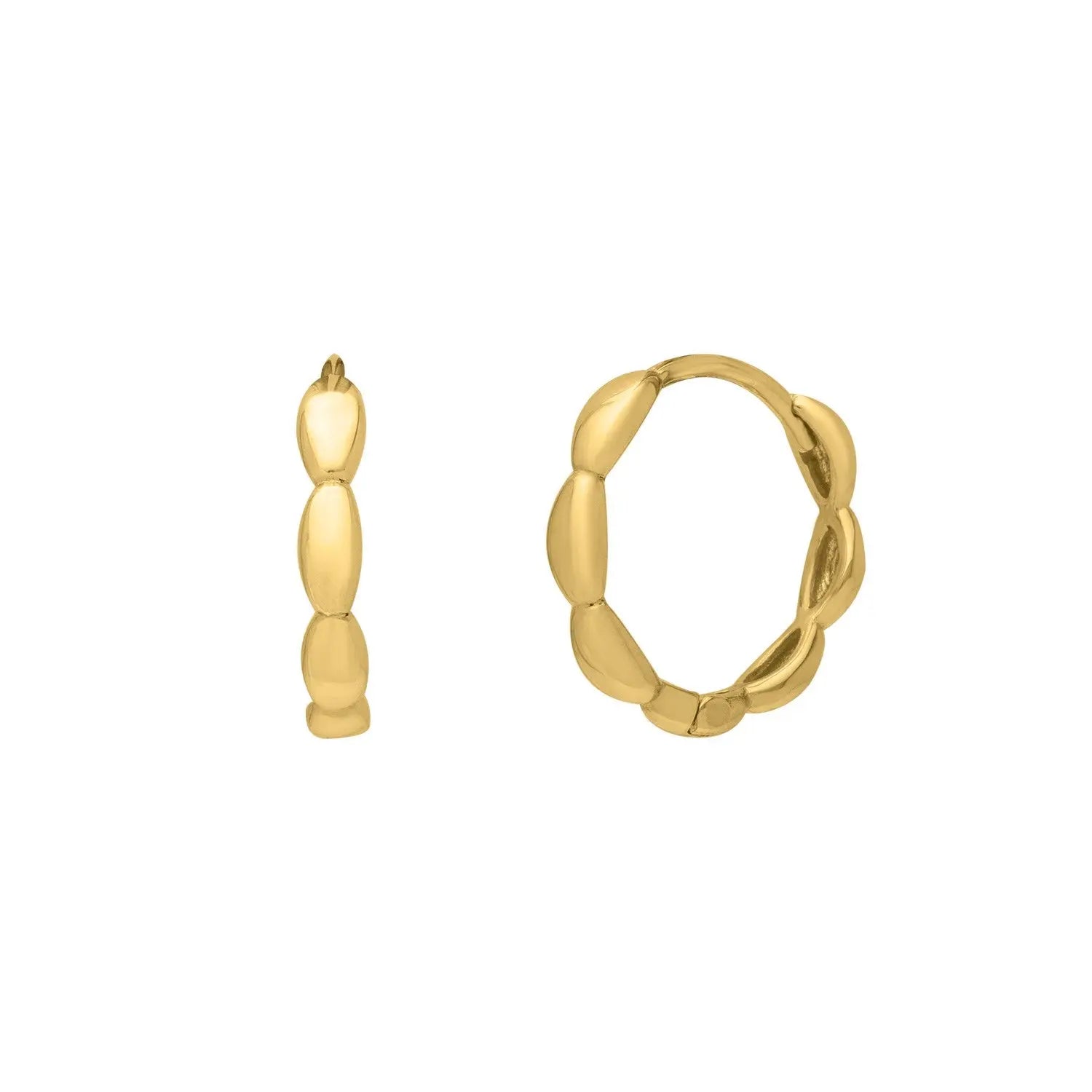 Small Rice Hoop Earrings in 14K Yellow Gold RCJ Earrings  CELESTIA LUXE JEWELLERS