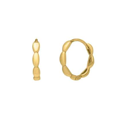 Small Rice Hoop Earrings in 14K Yellow Gold RCJ Earrings  CELESTIA LUXE JEWELLERS