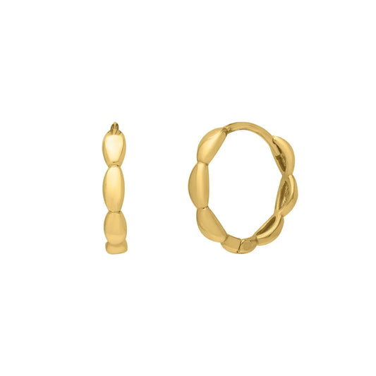 Small Rice Hoop Earrings in 14K Yellow Gold RCJ Earrings  CELESTIA LUXE JEWELLERS