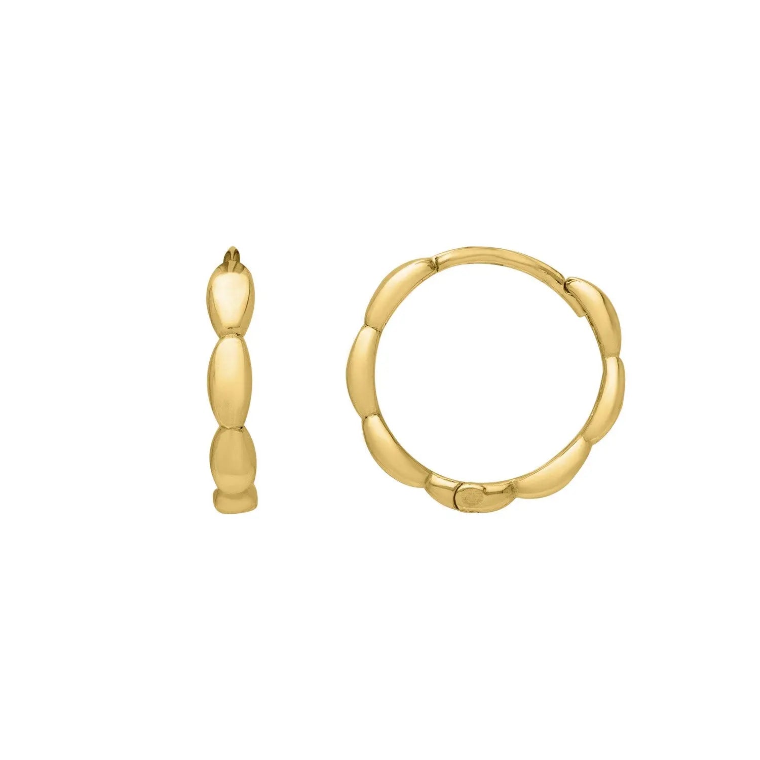 Small Rice Hoop Earrings in 14K Yellow Gold RCJ Earrings  CELESTIA LUXE JEWELLERS