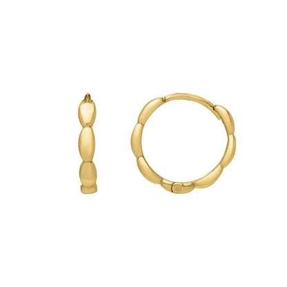 Small Rice Hoop Earrings in 14K Yellow Gold RCJ Earrings  CELESTIA LUXE JEWELLERS