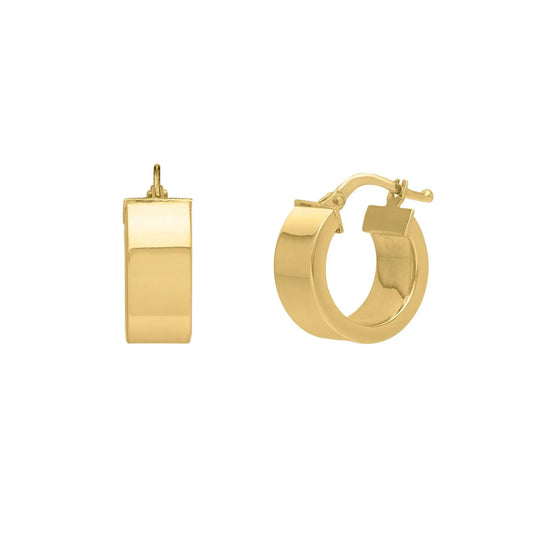 Small Tube Shaped Hoop Earrings in 14K Yellow Gold RCJ Earrings  CELESTIA LUXE JEWELLERS