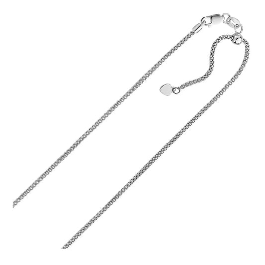 Sterling Silver 0.8mm Adjustable Popcorn Chain (0.80 mm) RCJ Chains  CELESTIA LUXE JEWELLERS