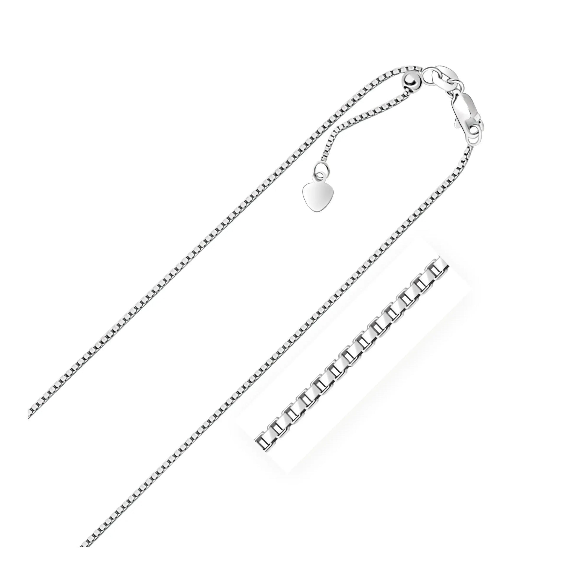 Sterling Silver 1.4mm Adjustable Box Chain (1.40 mm) RCJ Chains  CELESTIA LUXE JEWELLERS