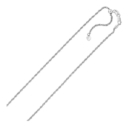 Sterling Silver 1.5mm Adjustable Rope Chain (1.50 mm) RCJ Chains  CELESTIA LUXE JEWELLERS