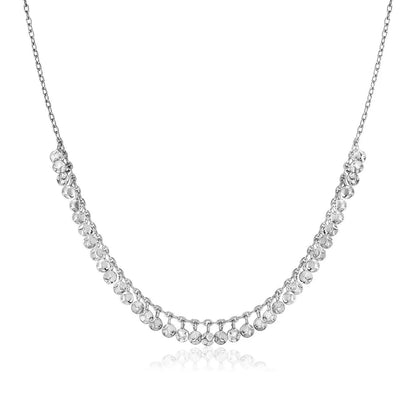 Sterling Silver 16 inch Necklace with Textured Beads RCJ Necklaces  CELESTIA LUXE JEWELLERS