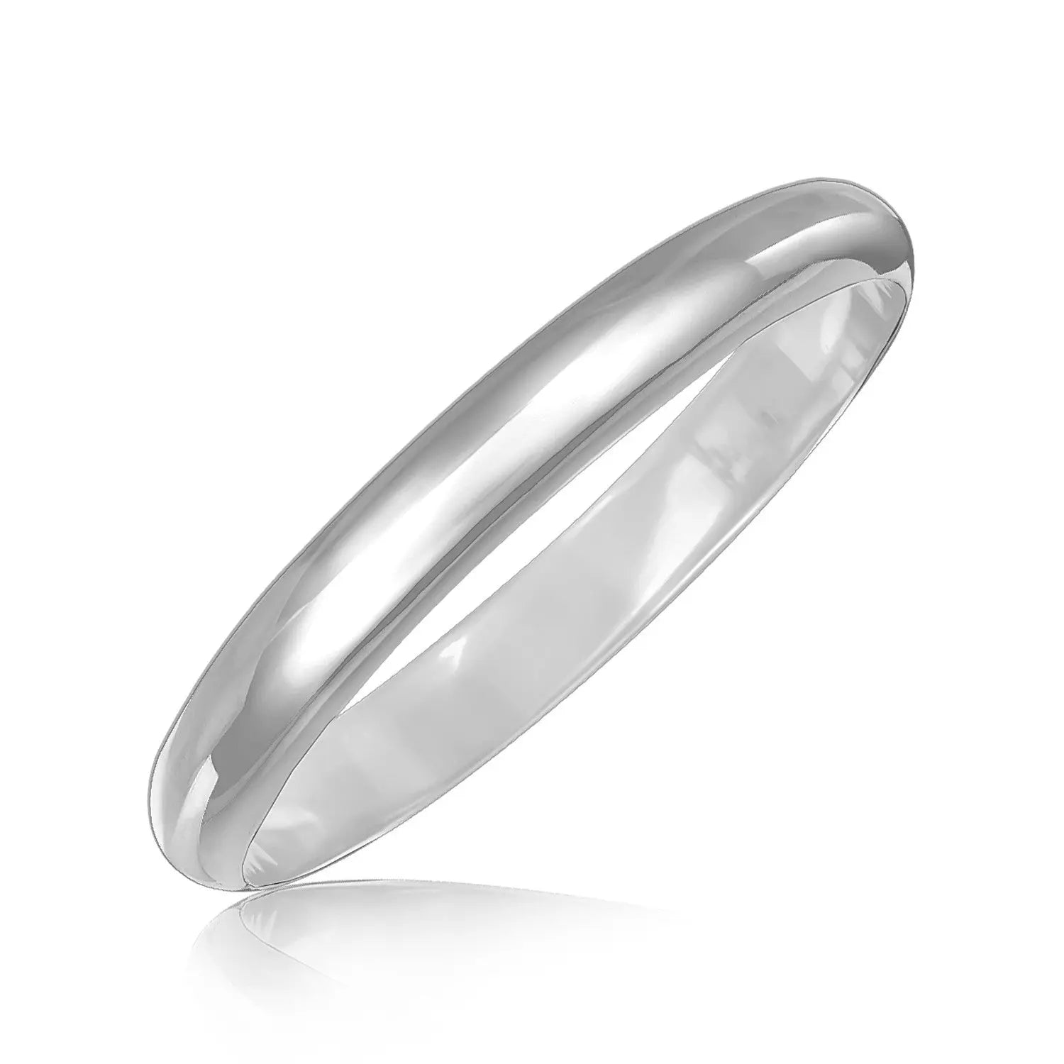 Sterling Silver Dome Style Bangle with Rhodium Plating (9.00 mm) RCJ Bangles  CELESTIA LUXE JEWELLERS