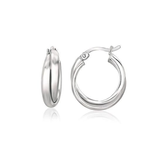 Sterling Silver Dual Round Entwined Hoop Earrings RCJ Earrings  CELESTIA LUXE JEWELLERS
