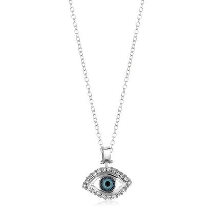 Sterling Silver Evil Eye Pendant with Cubic Zirconias RCJ Pendants  CELESTIA LUXE JEWELLERS