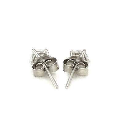 Sterling Silver Faceted White Cubic Zirconia Stud Earrings(4mm) RCJ Earrings  CELESTIA LUXE JEWELLERS