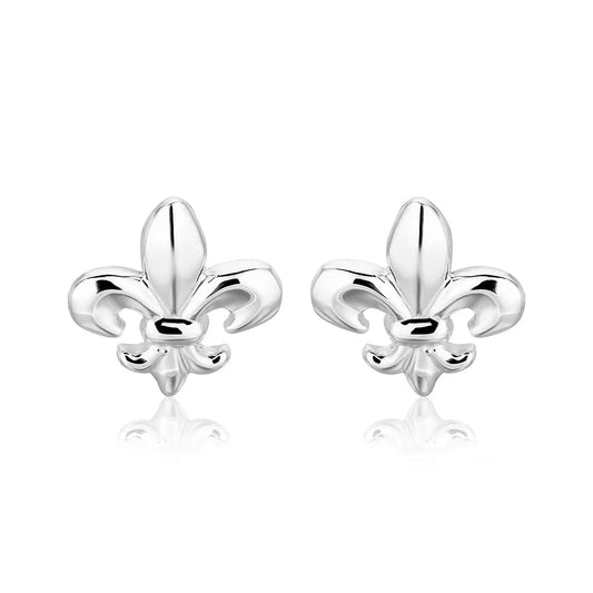 Sterling Silver Fluer De Lis Earrings RCJ Earrings  CELESTIA LUXE JEWELLERS