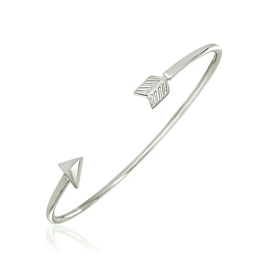 Sterling Silver Polished Arrow Cuff Bangle (3.00 mm) RCJ Bangles  CELESTIA LUXE JEWELLERS