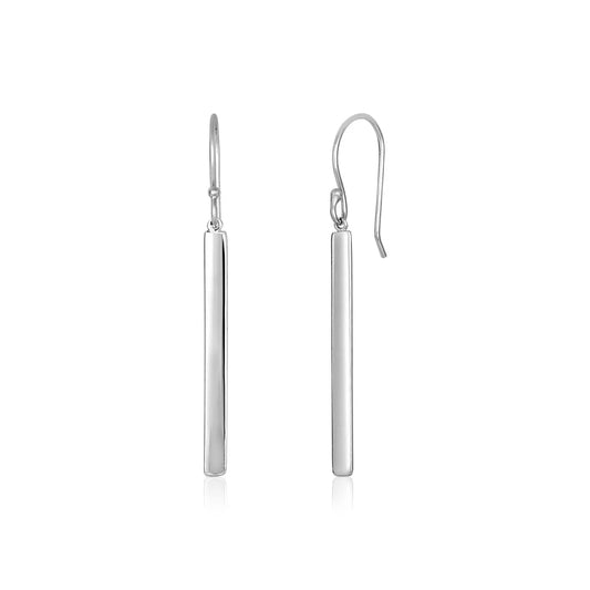 Sterling Silver Polished Bar Earrings RCJ Earrings  CELESTIA LUXE JEWELLERS