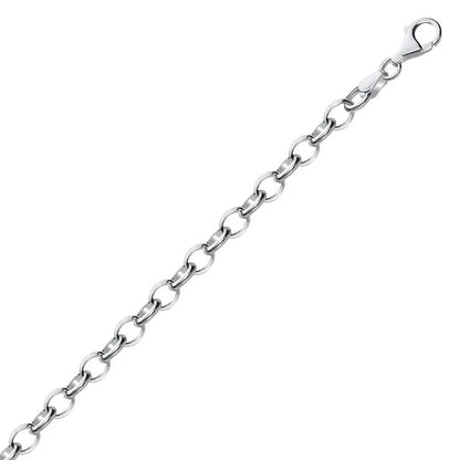 Sterling Silver Polished Charm Bracelet with Rhodium Plating (5.10 mm) RCJ Bracelets  CELESTIA LUXE JEWELLERS