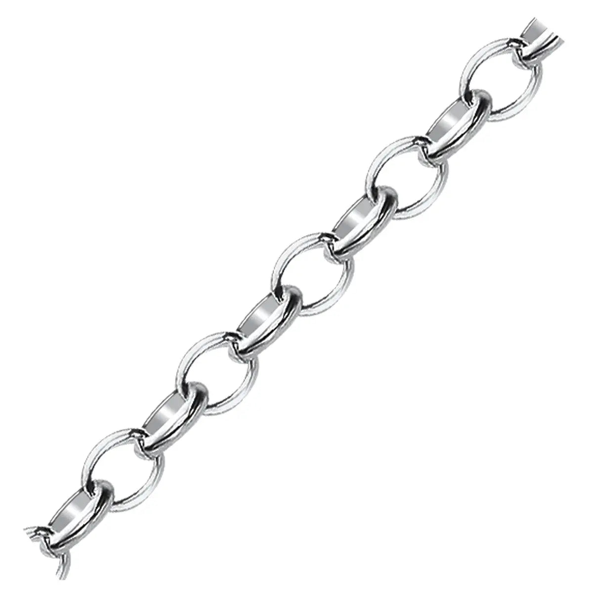 Sterling Silver Polished Charm Bracelet with Rhodium Plating (5.10 mm) RCJ Bracelets  CELESTIA LUXE JEWELLERS