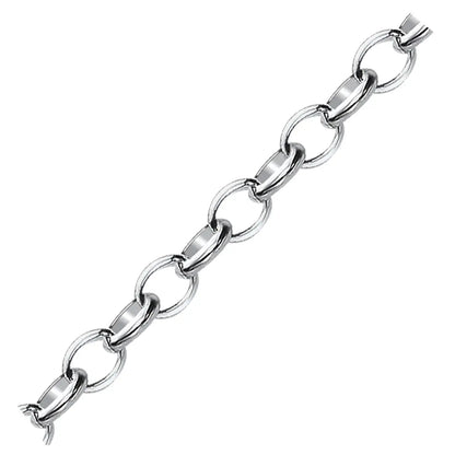 Sterling Silver Polished Charm Bracelet with Rhodium Plating (5.10 mm) RCJ Bracelets  CELESTIA LUXE JEWELLERS