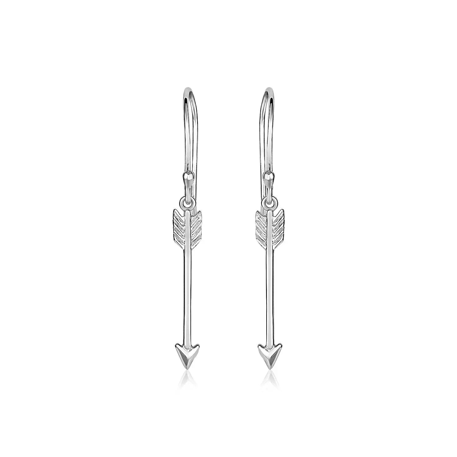 Sterling Silver Polished and Textured Arrow Earrings RCJ Earrings  CELESTIA LUXE JEWELLERS