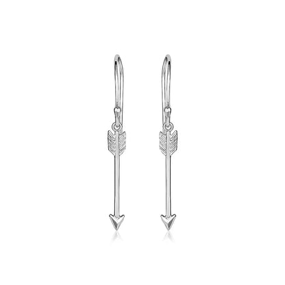 Sterling Silver Polished and Textured Arrow Earrings RCJ Earrings  CELESTIA LUXE JEWELLERS