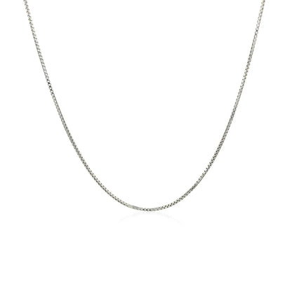 Sterling Silver Rhodium Plated Box Chain (0.70 mm) RCJ Chains  CELESTIA LUXE JEWELLERS