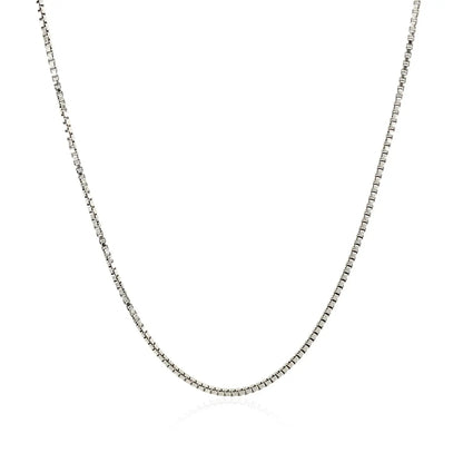 Sterling Silver Rhodium Plated Box Chain (1.10 mm) RCJ Chains  CELESTIA LUXE JEWELLERS