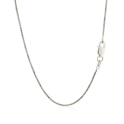 Sterling Silver Rhodium Plated Box Chain (1.10 mm) RCJ Chains  CELESTIA LUXE JEWELLERS
