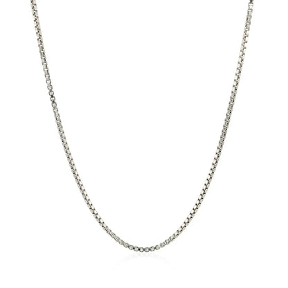 Sterling Silver Rhodium Plated Box Chain (1.30 mm) RCJ Chains  CELESTIA LUXE JEWELLERS