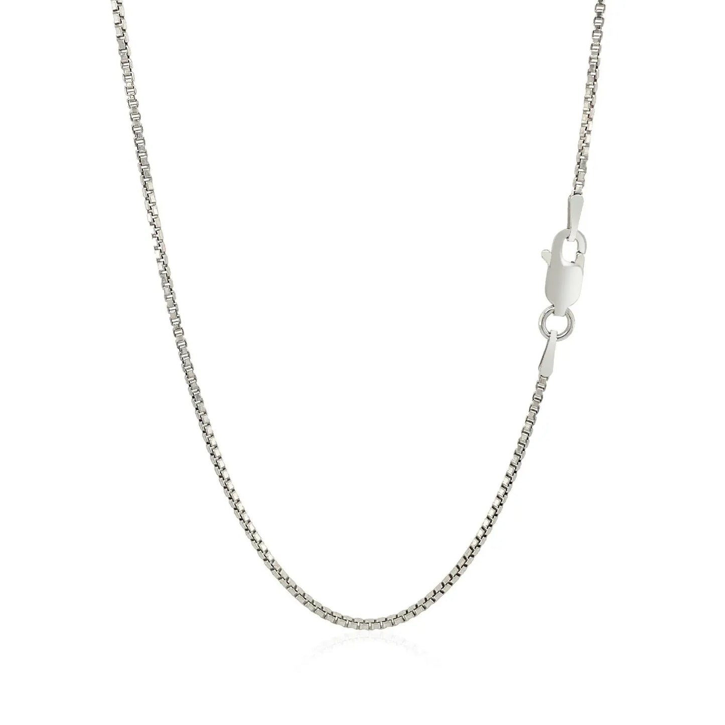 Sterling Silver Rhodium Plated Box Chain (1.30 mm) RCJ Chains  CELESTIA LUXE JEWELLERS