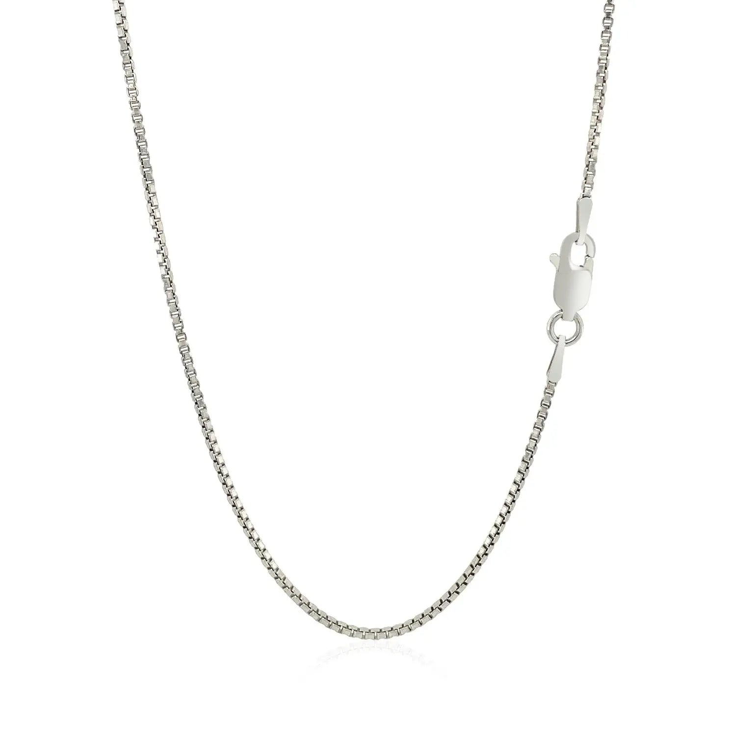 Sterling Silver Rhodium Plated Box Chain (1.30 mm) RCJ Chains  CELESTIA LUXE JEWELLERS