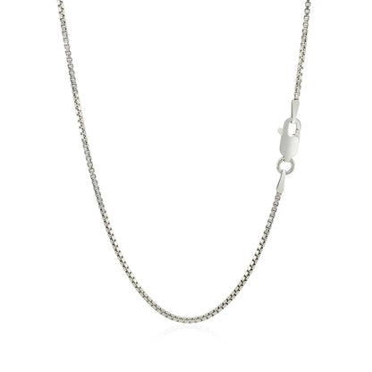 Sterling Silver Rhodium Plated Box Chain (1.30 mm) RCJ Chains  CELESTIA LUXE JEWELLERS