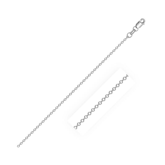 Sterling Silver Rhodium Plated Cable Chain (0.80 mm) RCJ Chains  CELESTIA LUXE JEWELLERS