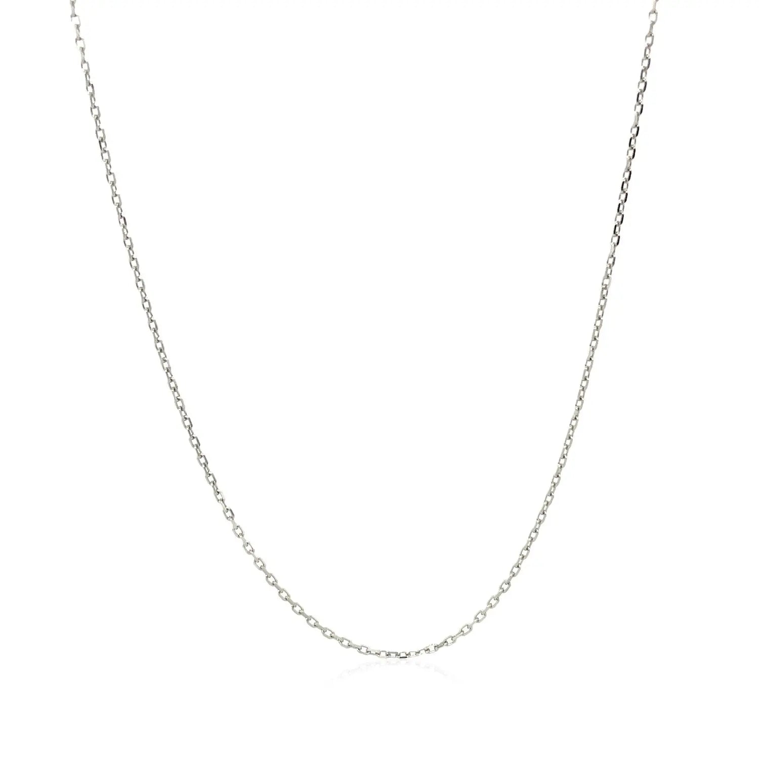 Sterling Silver Rhodium Plated Cable Chain (0.80 mm) RCJ Chains  CELESTIA LUXE JEWELLERS