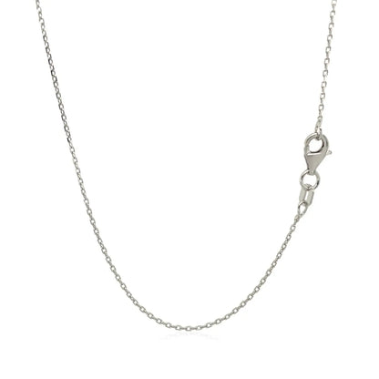 Sterling Silver Rhodium Plated Cable Chain (0.80 mm) RCJ Chains  CELESTIA LUXE JEWELLERS