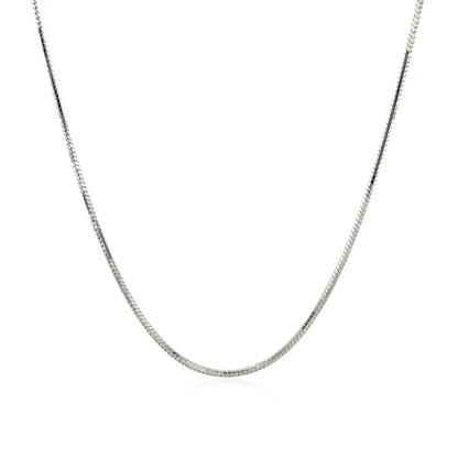 Sterling Silver Rhodium Plated Octagonal Snake Chain (1.10 mm) RCJ Chains  CELESTIA LUXE JEWELLERS