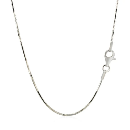 Sterling Silver Rhodium Plated Octagonal Snake Chain (1.10 mm) RCJ Chains  CELESTIA LUXE JEWELLERS