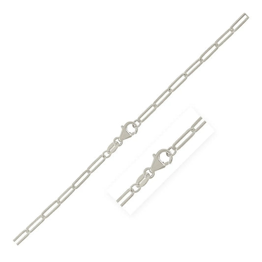 Sterling Silver Rhodium Plated Paperclip Chain (2.50 mm) RCJ Chains  CELESTIA LUXE JEWELLERS