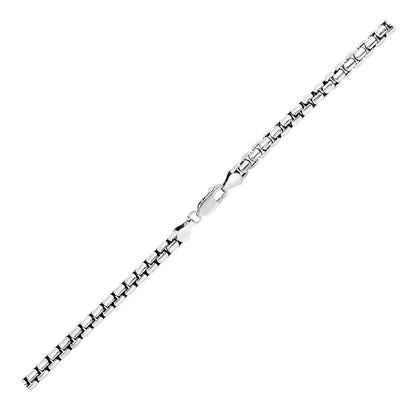 Sterling Silver Rhodium Plated Round Box Bracelet  (5.20 mm) RCJ Bracelets  CELESTIA LUXE JEWELLERS