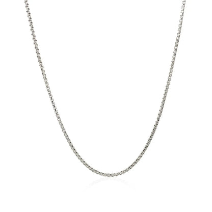 Sterling Silver Rhodium Plated Round Box Chain (1.30 mm) RCJ Chains  CELESTIA LUXE JEWELLERS