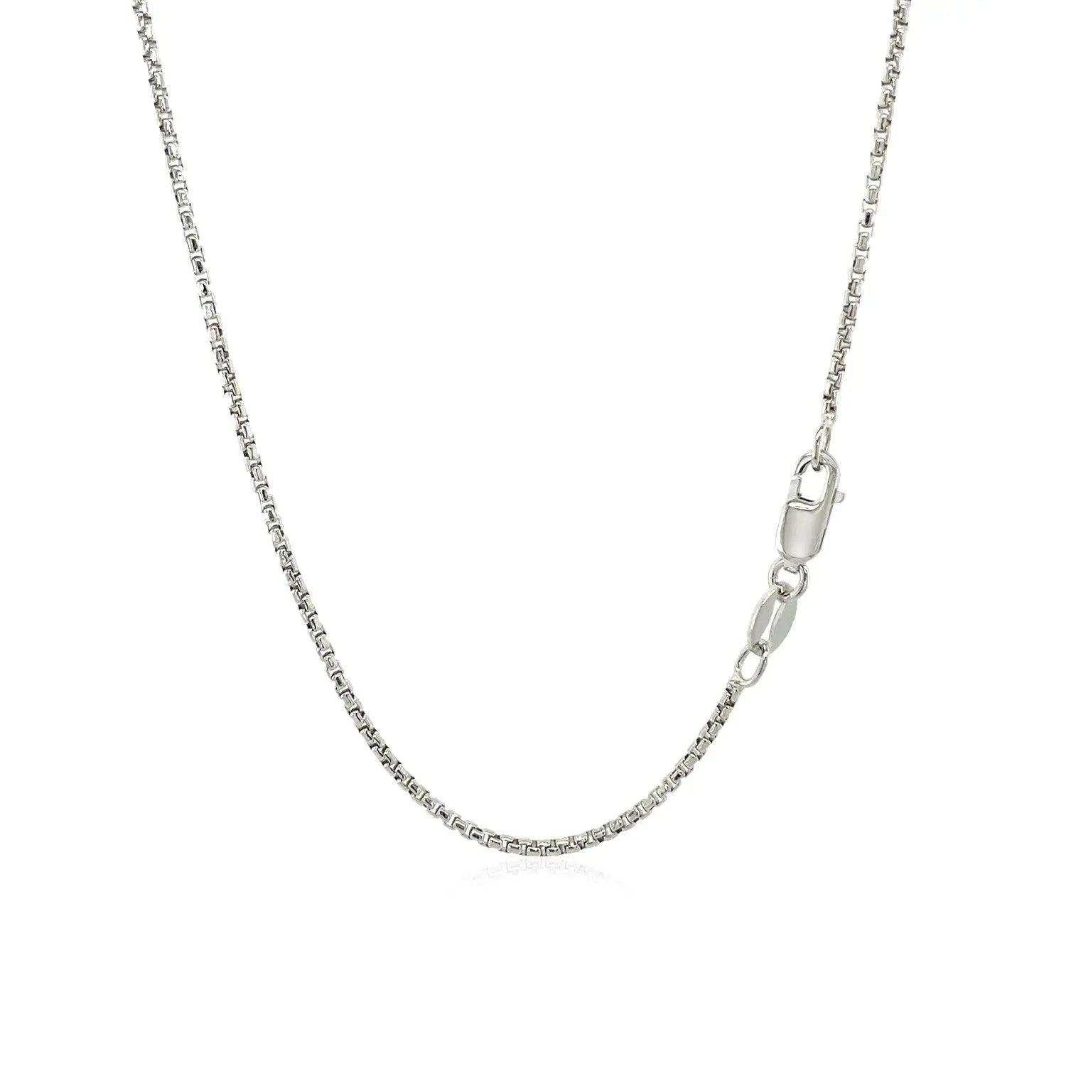 Sterling Silver Rhodium Plated Round Box Chain (1.30 mm) RCJ Chains  CELESTIA LUXE JEWELLERS