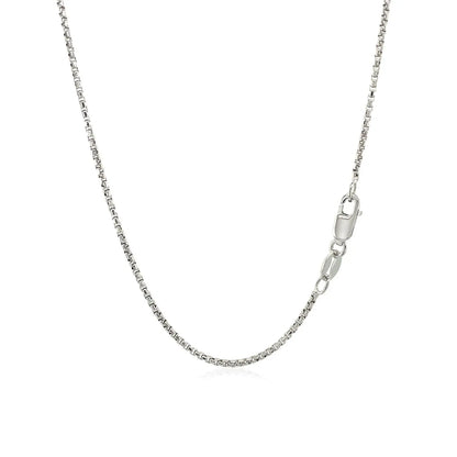 Sterling Silver Rhodium Plated Round Box Chain (1.30 mm) RCJ Chains  CELESTIA LUXE JEWELLERS