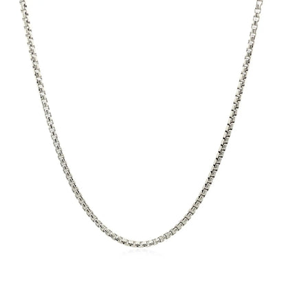 Sterling Silver Rhodium Plated Round Box Chain (1.50 mm) RCJ Chains  CELESTIA LUXE JEWELLERS