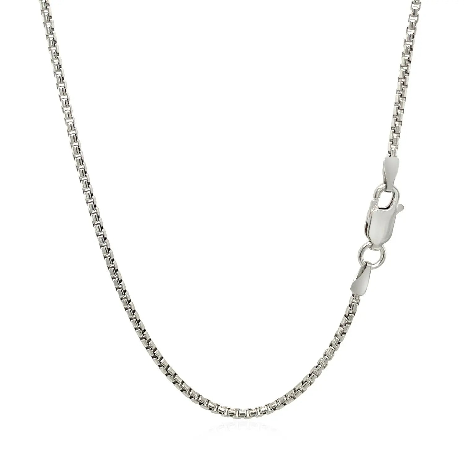Sterling Silver Rhodium Plated Round Box Chain (1.50 mm) RCJ Chains  CELESTIA LUXE JEWELLERS