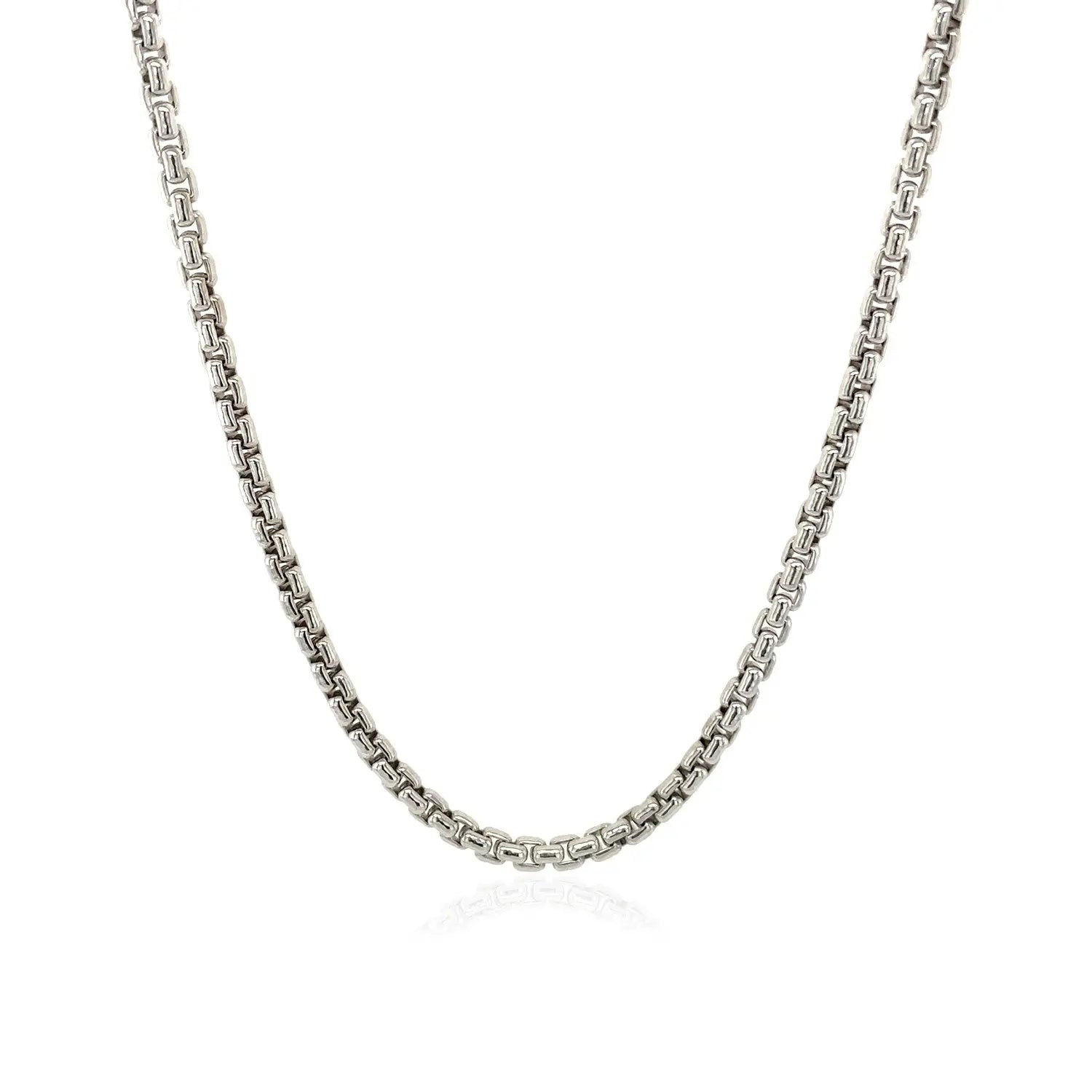Sterling Silver Rhodium Plated Round Box Chain (2.20 mm) RCJ Chains  CELESTIA LUXE JEWELLERS