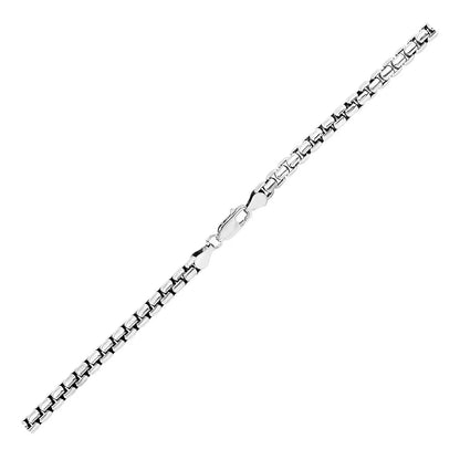 Sterling Silver Rhodium Plated Round Box Chain (4.40 mm) RCJ Chains  CELESTIA LUXE JEWELLERS