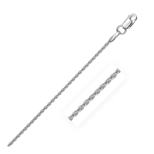 Sterling Silver Rhodium Plated Wheat Chain (1.30 mm) RCJ Chains  CELESTIA LUXE JEWELLERS