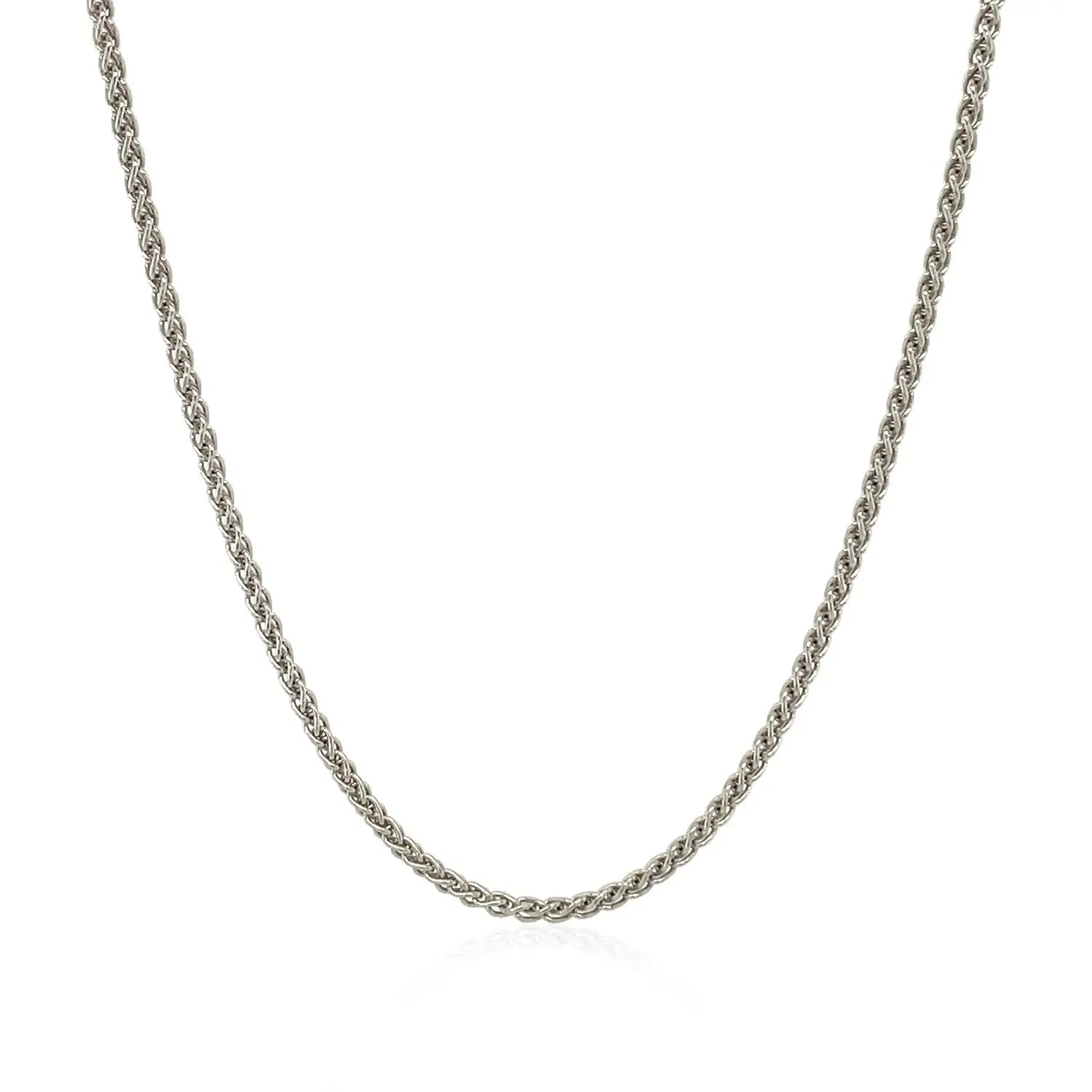 Sterling Silver Rhodium Plated Wheat Chain (1.30 mm) RCJ Chains  CELESTIA LUXE JEWELLERS