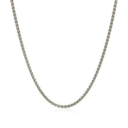 Sterling Silver Rhodium Plated Wheat Chain (1.30 mm) RCJ Chains  CELESTIA LUXE JEWELLERS