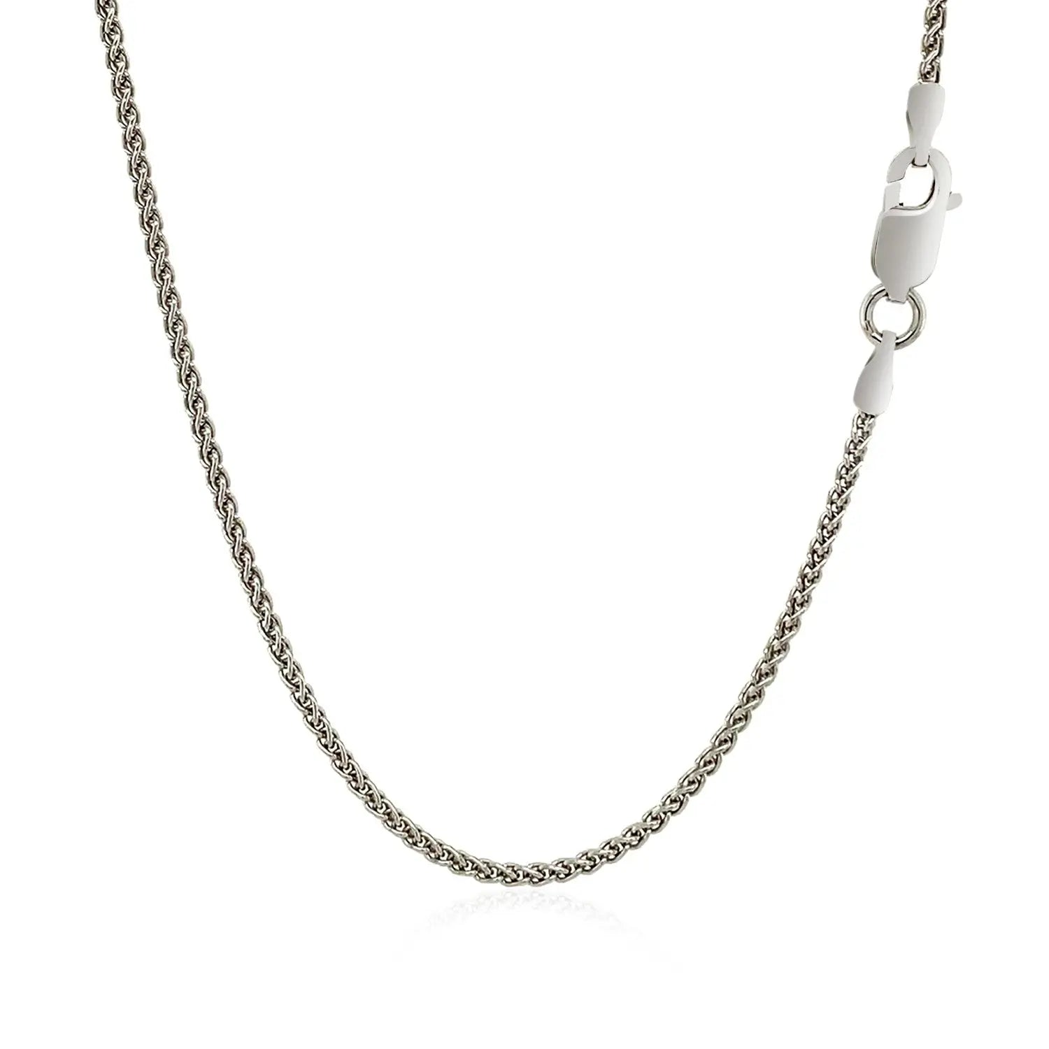 Sterling Silver Rhodium Plated Wheat Chain (1.30 mm) RCJ Chains  CELESTIA LUXE JEWELLERS