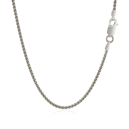Sterling Silver Rhodium Plated Wheat Chain (1.30 mm) RCJ Chains  CELESTIA LUXE JEWELLERS